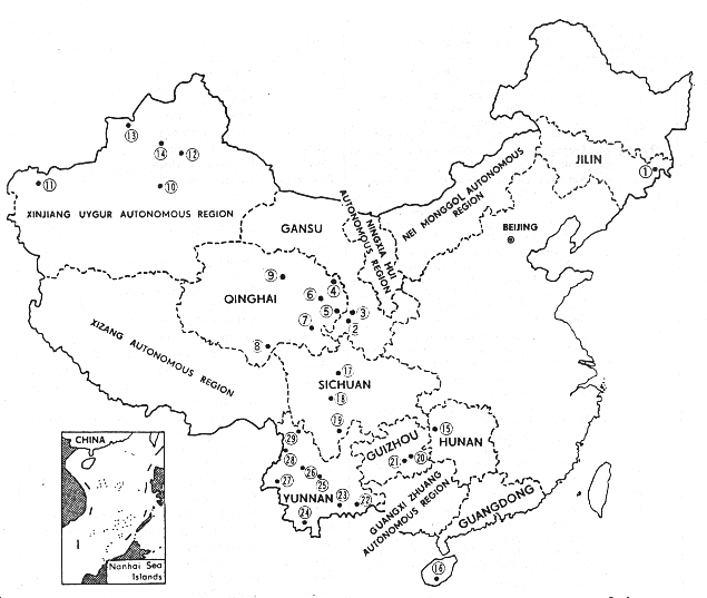 Geographic Distribution of China's National Minorities