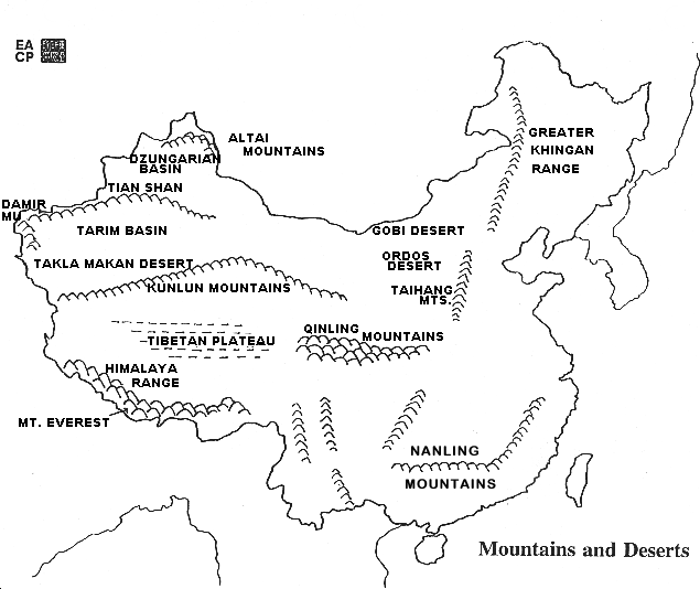 map: Mountains and Deserts