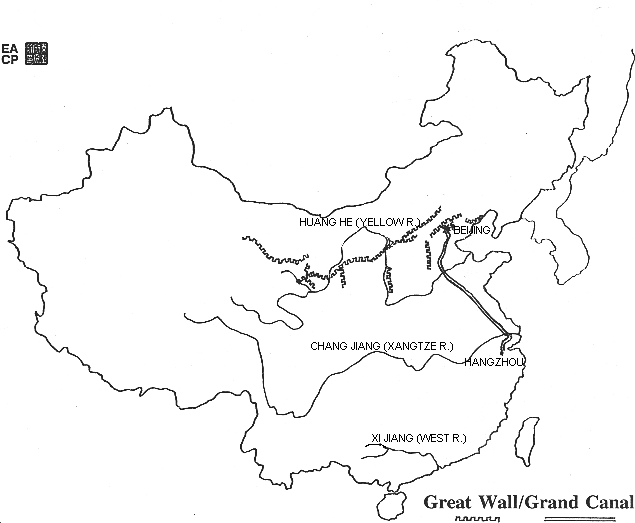 map: The Great Wall and the Grand Canal