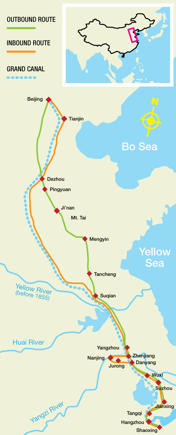 Map of the Southern Inspection Tour Routes